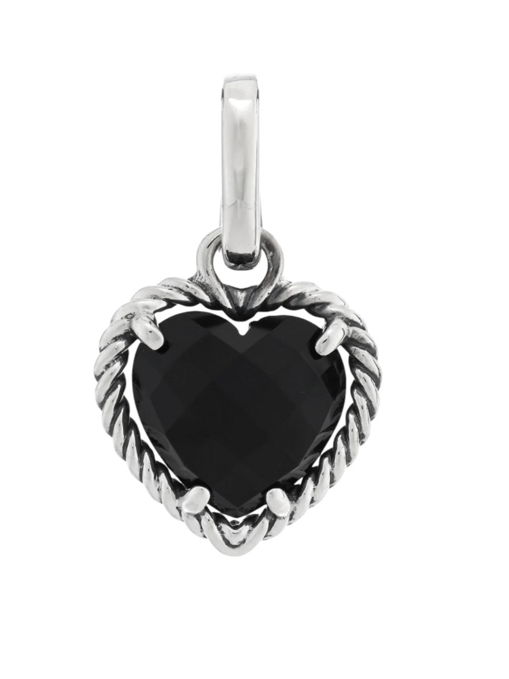 David Yurman black onyx sterling silver 0.75” heart shaped Charm Pendant
